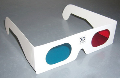 3D стерео очки сине красные